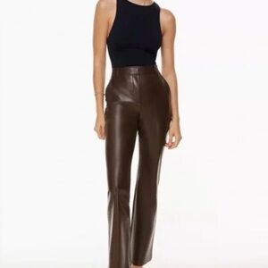 Aritzia Babaton Brown Faux Leather Pant